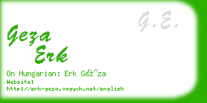 geza erk business card
